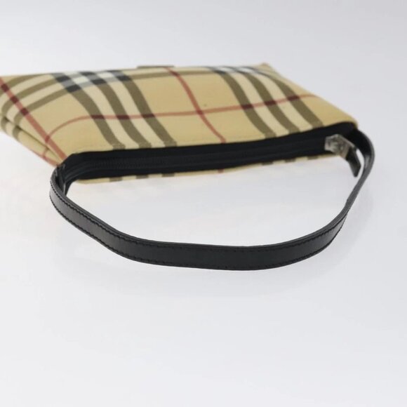 BURBERRY Nova Check Accessory Pouch PVC Beige Silver Auth 118331 - Picture 8 of 14